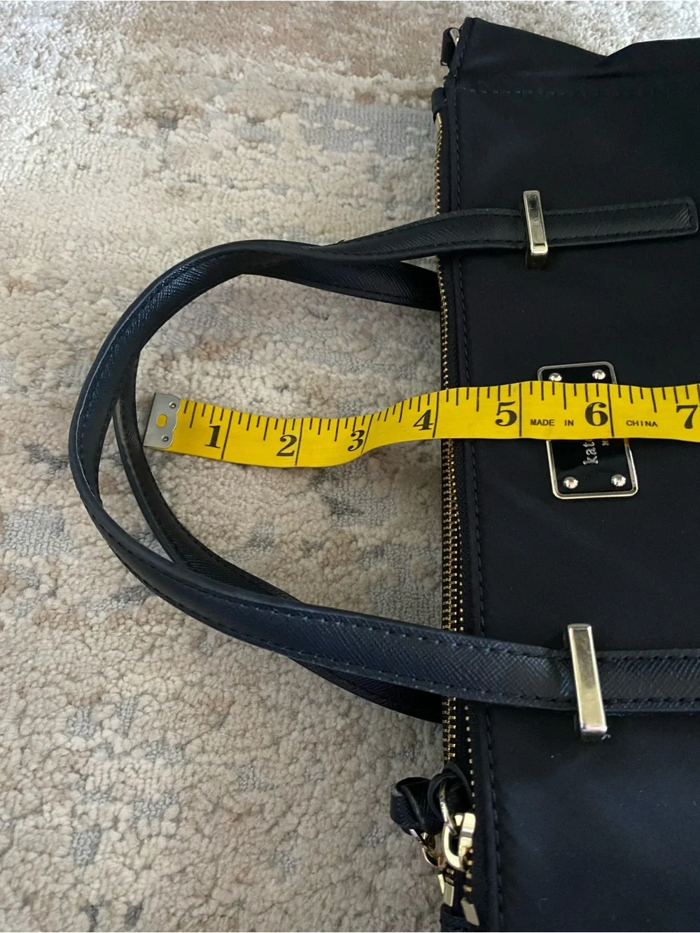 kate spade New York Wilson Road Alyse Satchel Black Tote Bag Nylon Purse Handbag